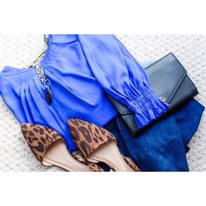 Cobalt Blue Blouse - Banana Republic
